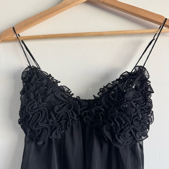 Premiere Amour black sheer ruffle chemise size small - Picture 1 of 5